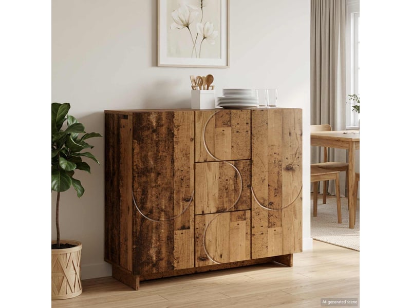 Buffet salon, buffet de rangement bois ancien 85,5x31x75 cm bois d'ingénierie shl23395 - Conforama B