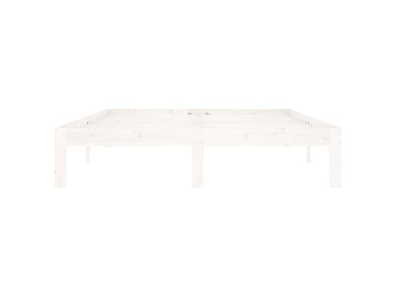  Lit double- lit adulte -  cadre de lit sans matelas blanc bois de pin massif 140x200 cm  - Conforama C