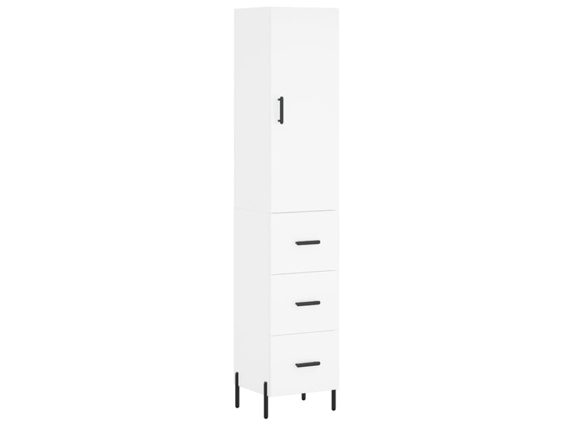  Buffet haut - bahut - meuble de rangement blanc 34,5x34x180 cm bois d'ingénierie  - Conforama A