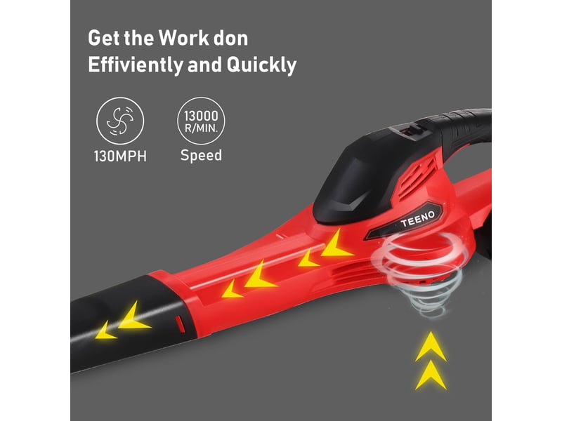 Souffleur à feuilles sans fil 21v, 4,0 ah, vitesse de rotation 15 000 trmin, chargeur rapide inclu  - Conforama C