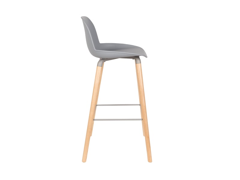  Lot de 2 tabourets de bar gris et pieds naturels - kuip  - Conforama C