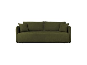 Canapé droit convertible <strong>MOBILIER DECO</strong> <strong>CELSY-3P-VER</strong> 3 places Tissu vert avec coffre de rangement