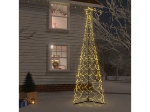 Arbre de noël, sapin de noël cône 500 led blanc chaud 100x300 cm