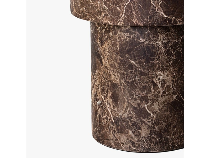  Table d'appoint ronde en marbre d'ingénierie marron d39 cm  - Conforama E