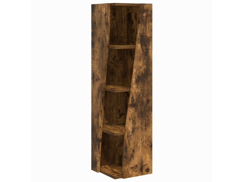  Meuble d'angle, meuble de rangement salon 27,5x27x102cm bois d'ingénierie chêne fumé  - Conforama A