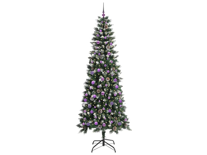  Sapin de noël artificiel, arbre de noël vert 240 cm pvc, plastique et acier shl436  - Conforama C