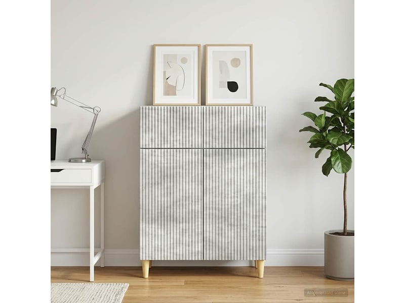  Buffet - bahut - meuble de rangement gris béton 66 x 34,5 x 90 cm bois d'ingénierie  - Conforama D