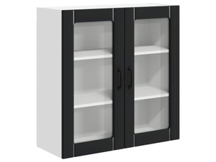 Meuble mural de cuisine, cabinet en verre mural noir 80x31x80cm shl3181