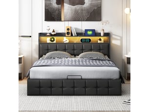 Lit coffre 140x190 cm coloris noir
