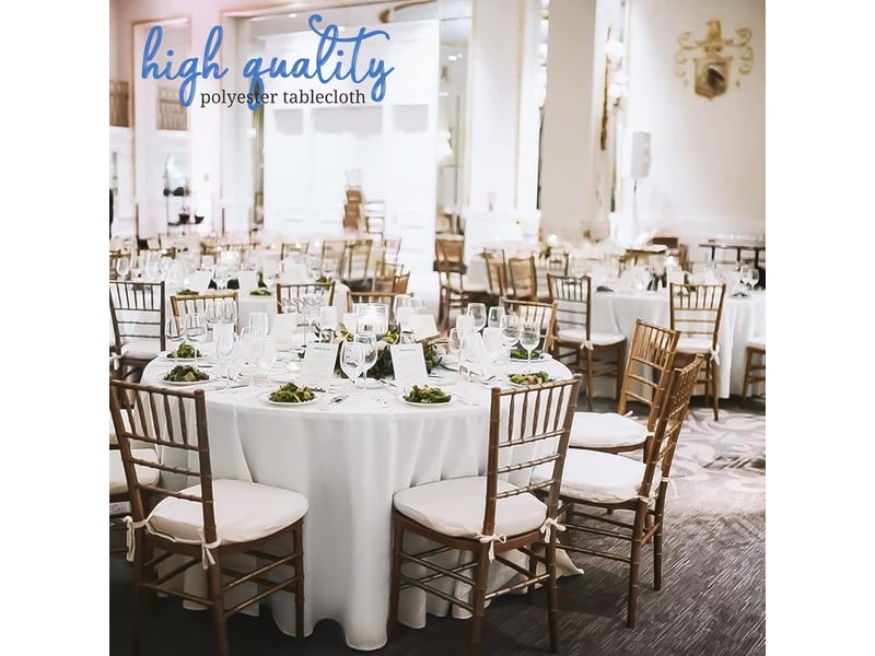 Nappe en tissu polyester lavable pour mariage – blanche, 300 cm - Conforama E