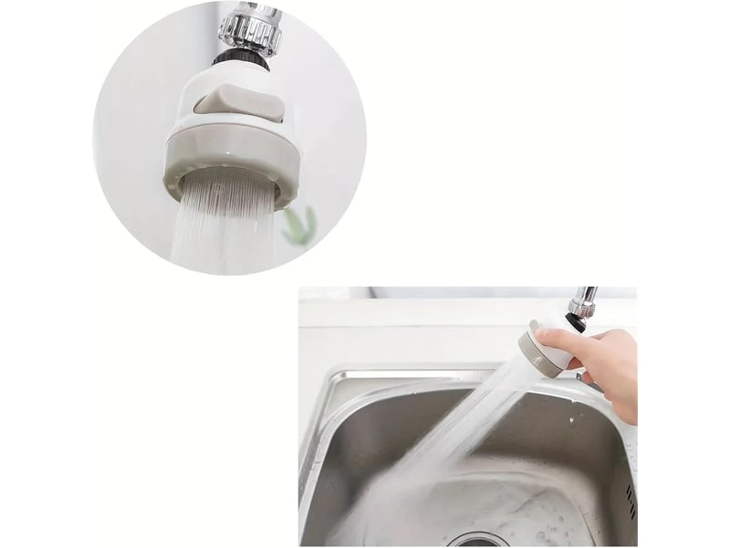  Robinet de cuisine avec aérateur pivotant de 360 degrés, jet réglable à 3 modes - robinet à faible consommation avec fonction pulse  - Conforama E
