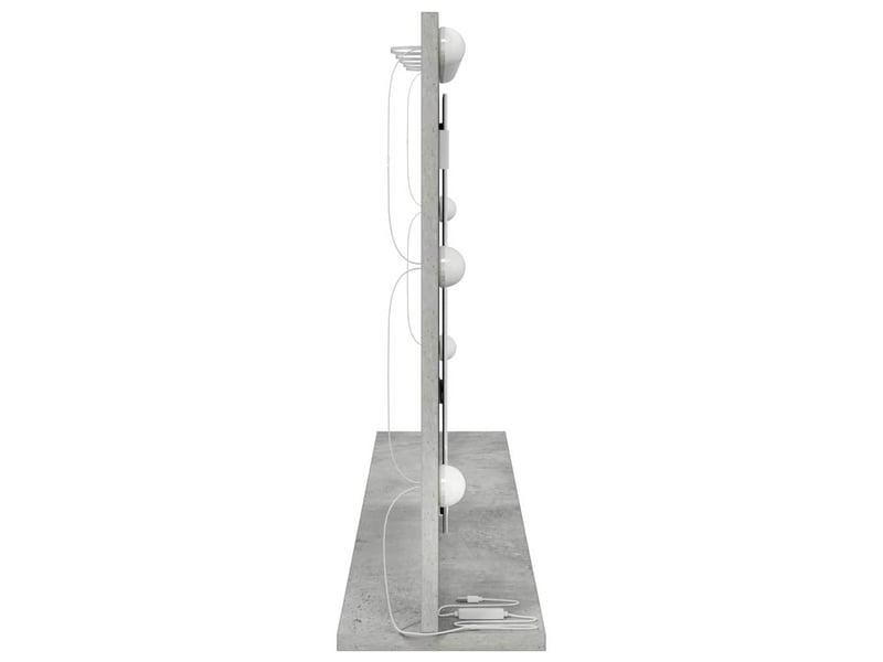  Miroir de vanité, miroir de coiffeuse gris béton 100 x 55 x 18 cm rectangulaire cf62774  - Conforama E