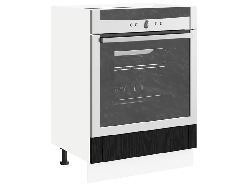 Armoire de cuisine, armoire de four lucca chêne noir 60x46x81,5cm  - Conforama C