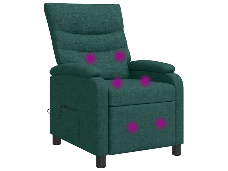  Vidaxl fauteuil de massage inclinable vert foncé tissu  - Conforama A