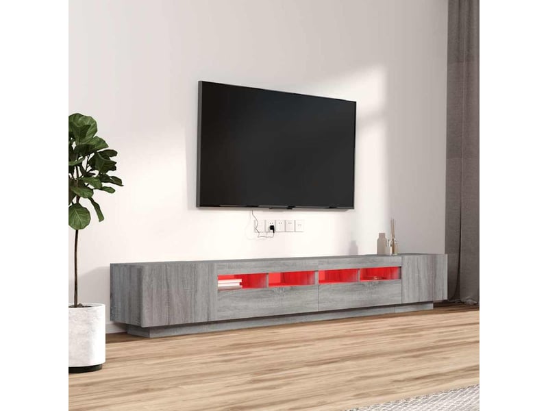 Ensemble de meubles tv avec lumières led 3 pcs sonoma gris shl58474 - Conforama C