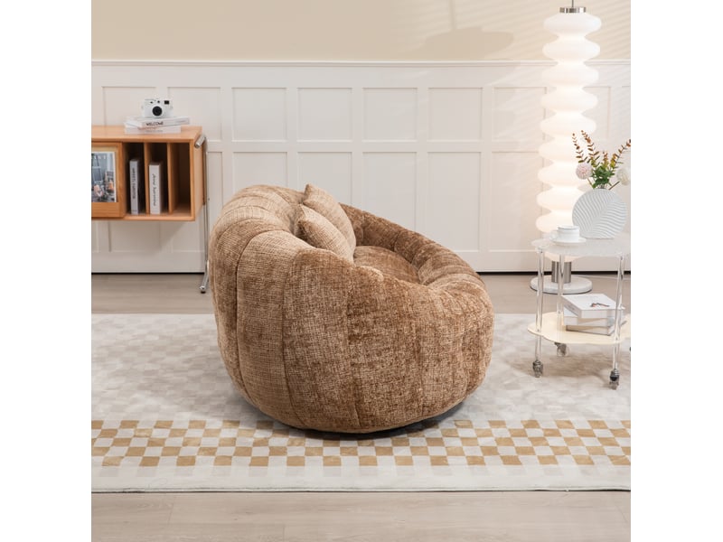  Fauteuil poire 145x95x63 cm sans cadre en chenille café  - Conforama C