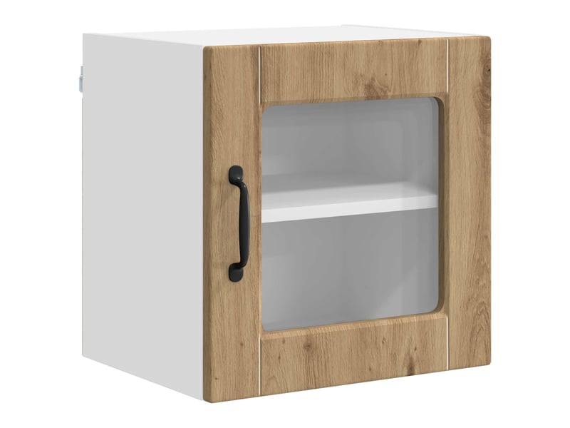  Meuble mural de cuisine, cabinet en verre mural chêne artisanal 40x31x40cm shl2298  - Conforama A