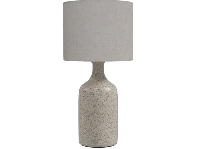  Lampe de table 22x22x45 cm beige et sable en céramique, abat-jour beige avec interrupteur pour chevet  - Conforama A