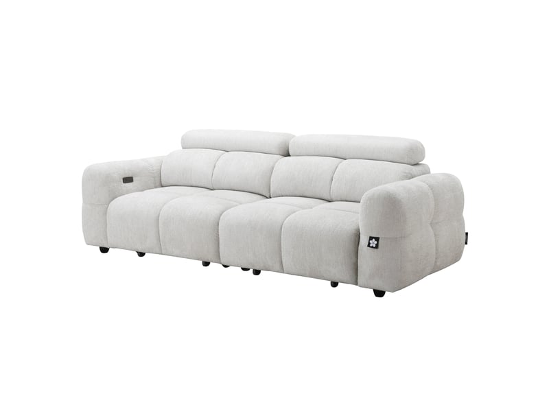  Canape droit relax électrique beige 3 pl  - Conforama C