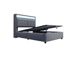 Lit coffre 140x200 cm    coloris gris