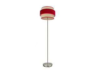 Fabrilamp reyes lampadaire textile naturel et rouge, 1 x e27, h 160 cm, ø 40 cm