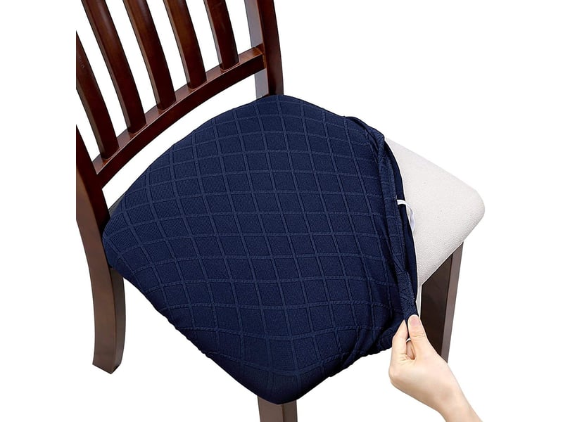  Housse de chaise - bleu foncé, 1 housse de chaise élastique en jacquard gaufré, adaptée aux restaurants, bureaux, hôtels, mariages et autres lieux XLH-ZLS-009268ZLS - Conforama A