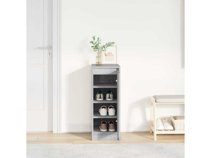  Meuble à chaussure, armoire à chaussures sonoma gris 29,5x34x76 cm bois ingénierie  - Conforama C