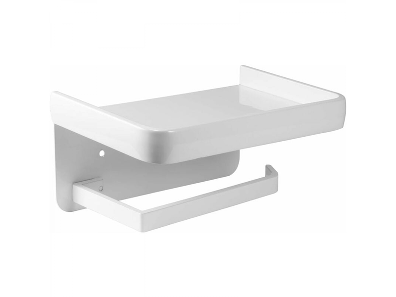  (blanc)porte-rouleau de papier toilette mural en aluminium pour salle de bain et cuisine  - Conforama A