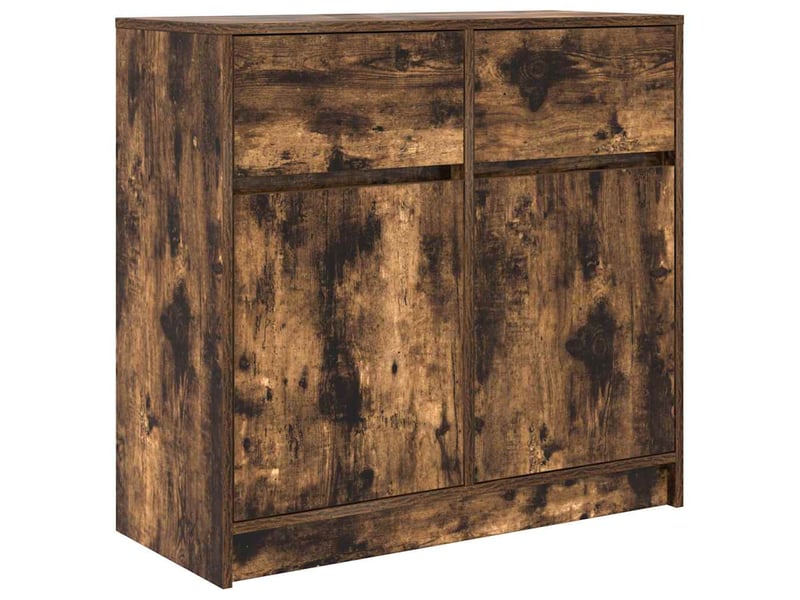  Buffet - bahut - meuble de rangement avec tiroir chêne fumé 80x34x76 cm bois d'ingénierie  - Conforama A
