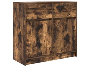 Buffet - bahut - meuble de rangement avec tiroir chêne fumé 80x34x76 cm bois d'ingénierie