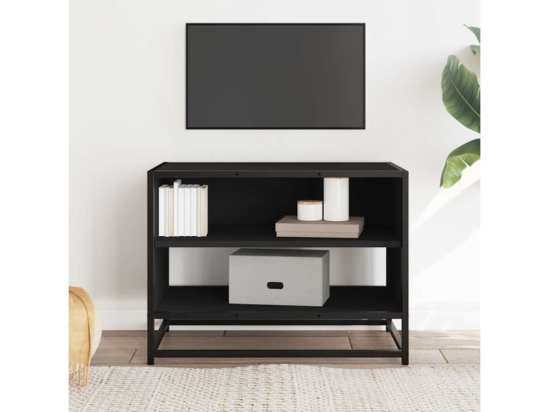 Meuble tv - banc tv - meuble de rangement noir 61x40x46 cm bois d'ingénierie et métal  - Conforama C