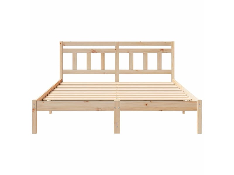  Lit double- lit adulte -  cadre de lit marron 140 x 200 cm pin massif  - Conforama D