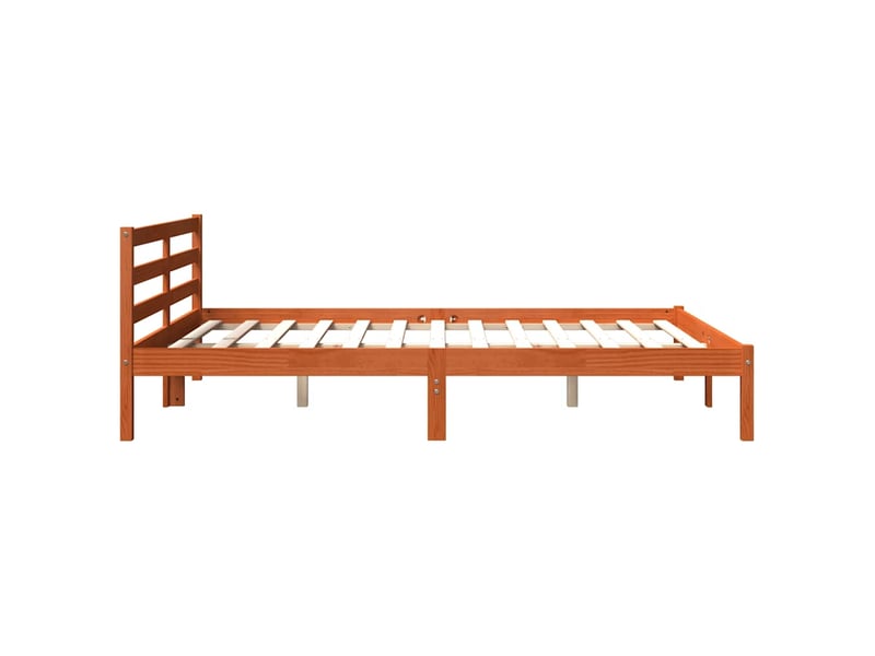  Lit double- lit adulte -  cadre de lit sans matelas  marron 200x200cm bois pin massif  - Conforama D