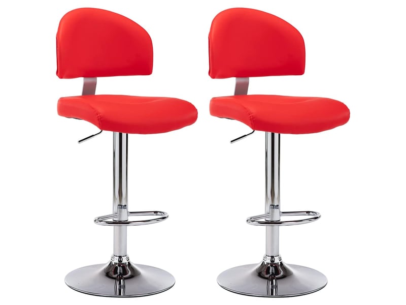  Lot de 2 tabouret de bar, chaise de bar rouge similicuir shl72609  - Conforama A
