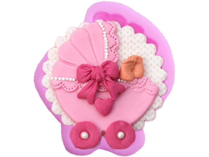  Transport bébé gâteau en silicone moule bow tie fondant moule en silicone pour décoration de gâteau moule à gâteau moule de chocolat (rose) NO Commercial reference - Conforama C