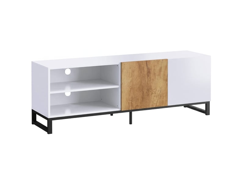  Meuble tv 140 cm pour écran jusqu'à 55 pouces avec rangement homvra  - Conforama A