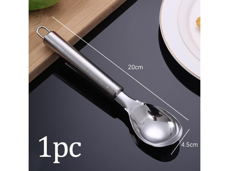  Cuillère à glace, en acier inoxydable, cuillère à biscuits, cuillère à melon, cônes scooper cones, outils spéciaux et gadgets, cuillère à crème glacée  - Conforama B