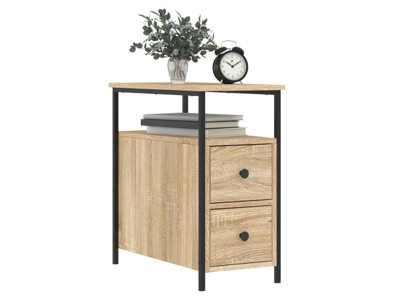  Lot de 2 tables de chevet - cabinet de chevet - table de nuit chêne sonoma 30x60x60 cm bois ingénierie  - Conforama B