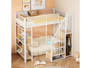 Lit mezzanine 90x200 cm <strong></strong> <strong>ABC</strong> coloris blanc