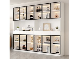 Vitrine coloris blanc <strong>MAISENTIEL</strong> <strong></strong> - 120 cmx200 cm