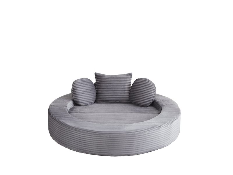 Canapé-lit tcqpz 4-en-1 convertible 1 place velours côtelé gris  - Conforama E