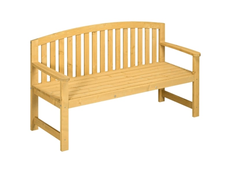  Banc de jardin 2 places en bois orange, résistant aux intempéries, dossier, 240 kg, 140x50x85 cm  - Conforama A