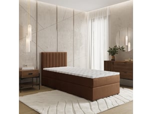 Lit avec rangement 80x200 cm <strong>MASSENO</strong> <strong></strong> coloris marron