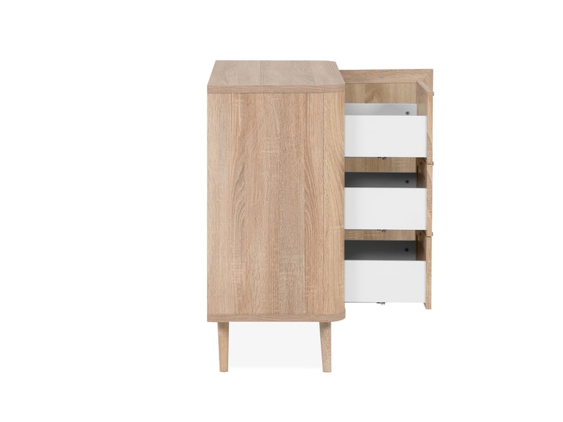 Buffet 1 porte MALAYA coloris bois clair - Conforama N