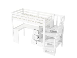 Lit mezzanine 90x200 cm BIQZUYA coloris blanc
