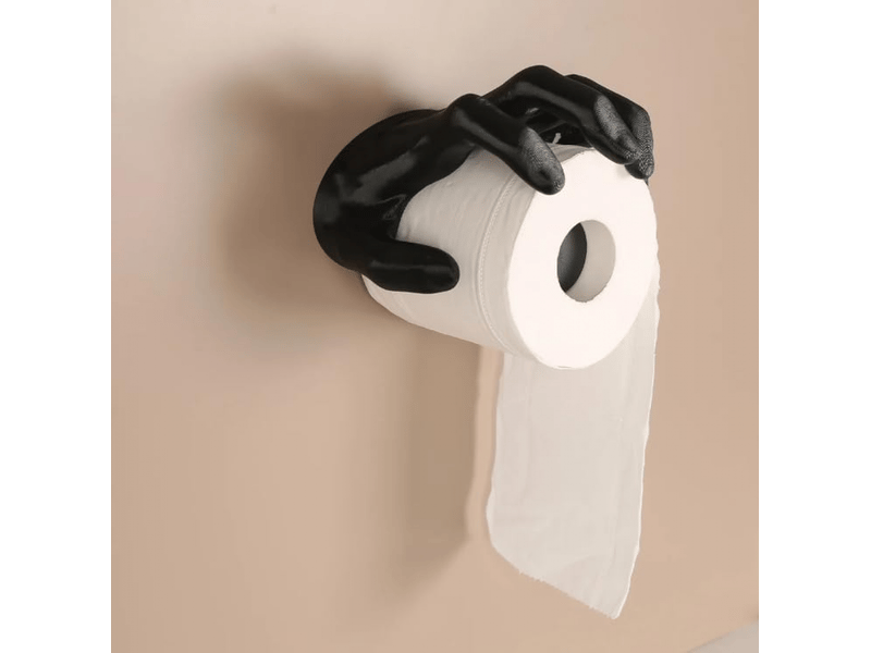  Porte-mouchoirs ludique - facile à installer, convient pour la salle de bain et les toilettes - 1 pièce, noir  - Conforama A