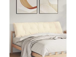 Coussin de dos, coussin de dossier crème 180 x 50 cm tissu en velours côtelé cf54625