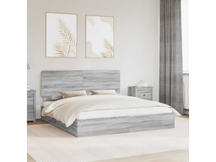 Lit avec rangement 200x200 cm coloris gris