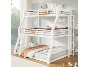 Lit superposé 140x200 cm <strong>MERAX</strong>  <strong>lit enfant blanc</strong> coloris blanc