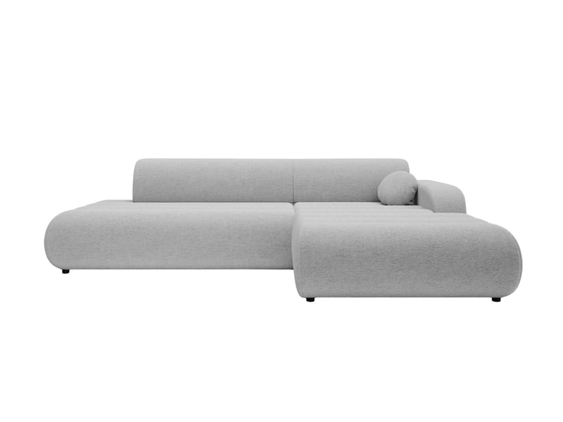  Bordilla - canapé d'angle convertible tissu chenille 4 places gris clair gauche  - Conforama A